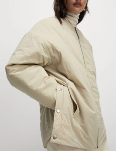 <b>Womens</b> Beige <b>Puffer</b> <b>Women</b> <b>Jacket</b> Long Sleeve Zip Up <b>Jacket</b> <b>Puffer</b> Padded Lightweight <b>Cropped</b> <b>Jacket</b> Zip Up RRI-WJ-39 - Product Image 4