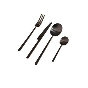 Hotel Wedding Flatware Stainless Steel Cutlery Black Cutlery Silverware Metal Spoon Set Knife Spoon and Fork Set Cutlery Set - Product Image 1