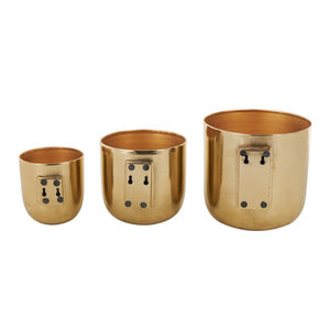 Venta al por mayor de metal dorado maceta montada en la pared para restaurante Hotel jardín uso doméstico con logotipo personalizado - Product Image 3
