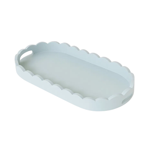 Plateau en laque festonné artisanal élégant, plateau de service rectangulaire bleu pour la décoration de table, vente en gros en provenance du Vietnam - Product Image 3