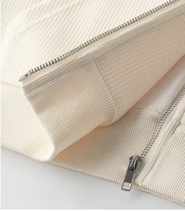 Sweat à capuche unisexe grande taille avec fermeture éclair, tricot gaufré épais 400 g/m², personnalisable avec logo – Collection Printemps 2026 - Product Image 5