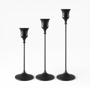 Elegant Pair Of Hammered Metal <b>Candle</b> Holders With <b>Square</b> Base For Classic Home Decoration - Product Image 2