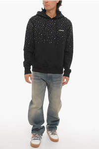 Sweat à capuche sur mesure de haute qualité strass diamant coloré coton polaire unisexe sweat à capuche pull sweats vêtements de mode décontractés - Product Image 6