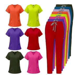 Uniforme de enfermera de lana para mujer Top OEM Médico Scrubs para técnicas impresas de hospital - Product Image 2