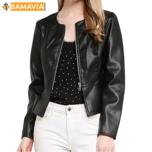 Chaqueta Bomber de Cuero Estilo Universitario Clásico SAMAVIA para Hombre, Cuero Genuino, Ecológica, Impermeable, OEM, Primavera Frontal - Product Image 5