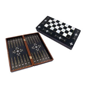 Jeu de backgammon en bois gravé personnalisé jeu d'échecs amusant en famille avec cadeau thème de Noël pour les enfants prix de gros - Product Image 4
