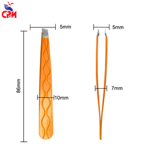 Pinzas de acero inoxidable de primera calidad para cejas, herramienta de depilación de precisión con punta inclinada para la eliminación de vello facial y uso profesional - Product Image 2