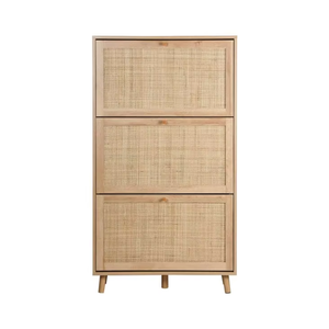 Zapatero de madera abatible hacia arriba fino OEM ODM fábrica al por mayor Zapatero <span class=keywords><strong>con</strong></span> <span class=keywords><strong>puerta</strong></span> de ratán - Product Image 4