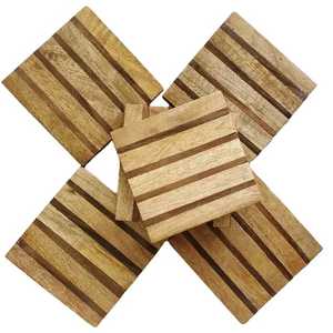 Posavasos de Madera con Logotipo Personalizado de Alta Calidad, Posavasos Cuadrados para Tazas de Té, para Uso en el Hogar, Hoteles y Restaurantes, Precio al por Mayor, Hechos a Mano en India - Product Image 3