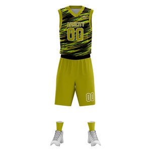 Ensemble d'uniformes de basket-ball personnalisés pour hommes Short en jersey Option d'impression du nom de l'équipe 100% maille polyester respirant antidérapant - Product Image 3