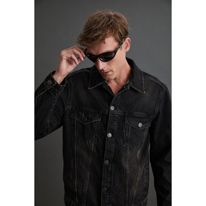 Veste en denim GRIMELANGE Jericho pour homme, coupe large confortable, 100% coton, haute qualité, texture épaisse - Product Image 5