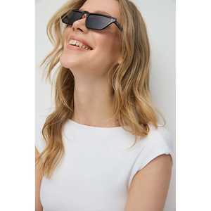 Chemisier basique dos nu avec logo frontal, coupe courte décontractée, 100 % polyester, manches courtes - Product Image 4