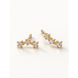 Petites boucles d'oreilles clous en alliage de zinc avec zircon, idéales pour les cadeaux de fête tendance - Product Image 1