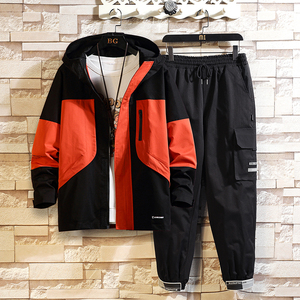 ชุดวอร์มเสื้อแจ็คเก็ตกางเกงคาร์โก้สำหรับผู้ชายผ้าโพลีเอสเตอร์100% - Product Image 5