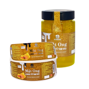 Étiquettes alimentaires étanches personnalisées de haute qualité autocollant en papier enduit Kraft en carton coloré finition UV/brillante/mate fabriquée au Vietnam - Product Image 1