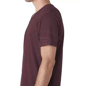 Camisetas de Cuello en V para Hombre, Logotipo Personalizado, 100% Algodón, Manga Corta, Ropa Casual, Camisetas de Cuello en V al por Mayor - Product Image 3