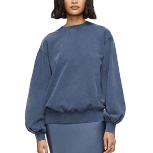 Sudadera de algodón de lana de gran tamaño para mujer de alta calidad, forro largo de invierno personalizado, ropa informal bordada de Hip Hop, diseño informal - Product Image 1