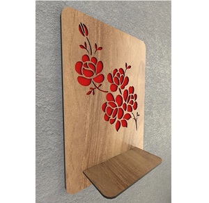 Flower fancy wooden wall <b>shelf</b> wall mounted storage <b>shelves</b> for home hotels living room kitchen bathroom home decor accessories - Product Image 1
