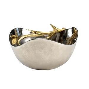 Table de mariage de luxe utilisation bol décoratif en aluminium or branche support nourriture et dessert bol de service ménage - Product Image 4