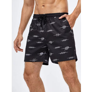 Shorts d'été pour hommes à imprimé tendance, shorts en polyester personnalisés avec poches, shorts tendance pour hommes - Product Image 2