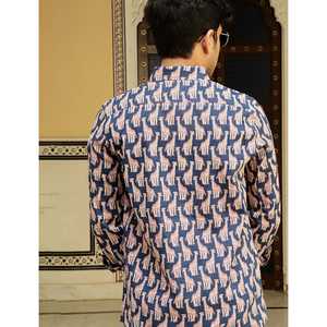 Chemise pour homme, 100% coton, imprimée avec des motifs floraux à pois, décontractée, manches longues, options de tissu popeline Oxford, fabrication ODM/OEM - Product Image 3