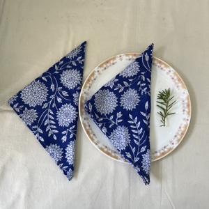 Serviettes Boho 100% coton imprimées florales faites à la main serviettes de table réutilisables écologiques accessoires de serviette de mariage - Product Image 5