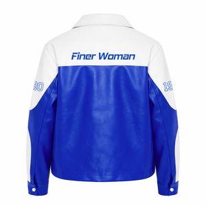 Chaqueta de Cuero PU para Mujer Zeta Phi Beta, con Cierre Frontal, Bordado Suave, Estilo Casual y Elegante - Product Image 3