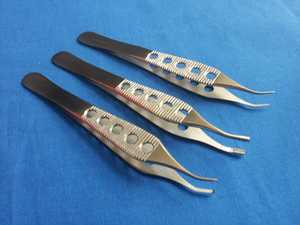 Pinzas de Cirugía Plástica Adson de 3 Piezas Surtidas, Mango Fenestrado Curvo de 4.75 Pulgadas, Instrumentos Quirúrgicos Manuales de Alta Calidad, CE - Product Image 3