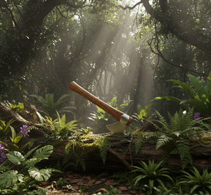 Hacha Tradicional Industrial de Acero con Mango de Madera de Palisandro Amarillo Africano, Multiusos para Camping, Trabajos en Madera y Actividades al Aire Libre - Product Image 3