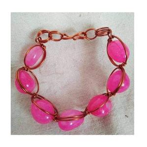 กำไลพลอยโอนิกซ์สีชมพูธรรมชาติตามสั่งสำหรับการปรับสมดุลของจักระและการให้ของขวัญในราคาที่ดี - Product Image 2