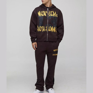 Ensemble de survêtement ample unisexe pour homme, 2 pièces, sweat-shirt et pantalon de survêtement, OEM, sur mesure, ensemble de jogging pour la salle de sport, fabricant - Product Image 1