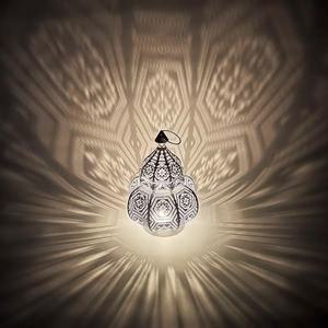 Portavelas de Metal Blanco Estilo Marroquí para Decoración del Hogar, Mesa, Ramadán - Product Image 4