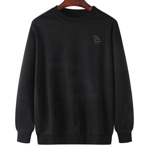 Suéter de Manga Larga con Cuello Redondo y Estampado Sólido Informal para Hombre, 100% Algodón, Transpirable, de Secado Rápido, Sudadera de Invierno de Alta Calidad - Product Image 1