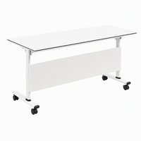 Bureau de formation pliable avec base à roulettes et panneau de confidentialité, poste de travail double pour réunions et bureaux – Vente directe usine