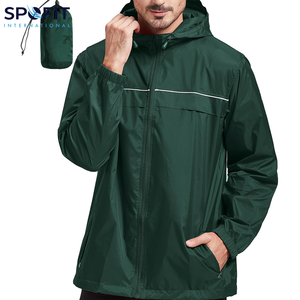 Chaqueta impermeable para hombre, chaqueta impermeable para senderismo, cortavientos para exteriores con capucha y cremallera, chaqueta ligera para lluvia para hombre - Product Image 3
