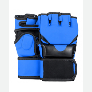 Gants de boxe MMA en cuir avec logo personnalisé, respirants, légers, antidérapants, demi-doigts, entraînement professionnel, sparring, fermeture auto-agrippante - Product Image 4