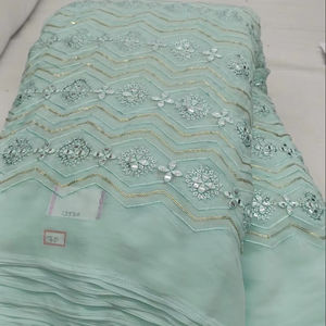 fox Georgette <b>embroidery</b> work fabric make to fancy dress <b>material</b> - Product Image 2