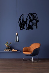 Décoration murale en métal en forme d'éléphant, sculpture en fer artisanale, décoration murale unique pour salon, chambre à coucher, bureau - Product Image 2