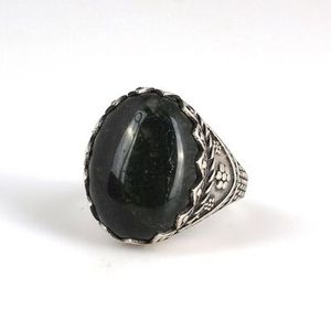 Bague géométrique pour homme en argent sterling 925 et pierre d'onyx noir (plaqué rhodium) - Product Image 5