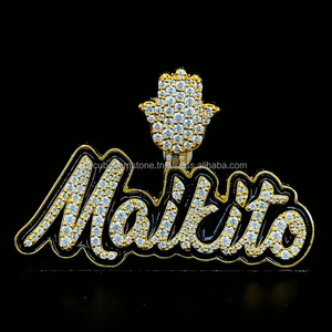 Pendentif Hip Hop lettre personnalisée, personnaliser votre lettre, pendentif numéro Hip Hop pour homme, pendentif Moissanite, bijoux Ice Out Hip Hop - Product Image 4