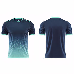 Camiseta Deportiva de Manga Corta con Cuello Redondo de Secado Rápido Personalizada OEM, Uniforme de Equipo Masculino, Camiseta de Fútbol con Estampado por Sublimación - Product Image 3