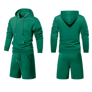 Men's High Quality Casual Hoodies and Shorts <b>Set</b> Lightweight Breathable Streetwear for Summer Hoodie and Shorts <b>Set</b> - Product Image 2