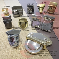 Liquidation stock d'inventaire avec grande remise mode couleurs aléatoires plusieurs tailles accessoires de sac à main en métal tourner serrures à poussoir