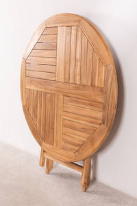 Mesa de Comedor Plegable de Madera de Teca Maciza Ganesa para Interior o Exterior con Acabado Natural - Product Image 4