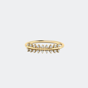 Bague minimaliste en forme de feuille ronde, bijou au look diamant, accessoire de mode délicat, à porter au quotidien, cadeau pour femme - Product Image 4
