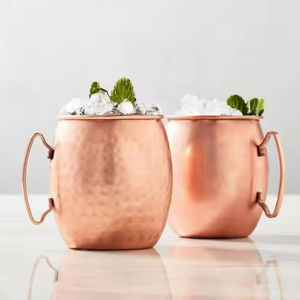 Tasse en cuivre martelée en métal 100% pur cuivre Mule de Moscou 8oz ensemble de tasses en cuivre avec logo - Product Image 5