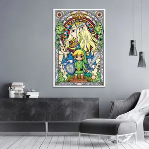 Affiche en vitrail sur le thème de la fenêtre d'église de la Légende de Zelda - Product Image 3