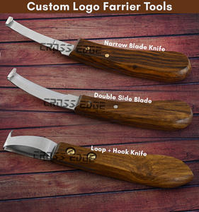 Herramientas profesionales para herradores, cuchillo para pezuñas, cuchillo herrador de acero inoxidable, mango ergonómico de madera, cuchillo para recortar pezuñas, herramientas veterinarias - Product Image 6