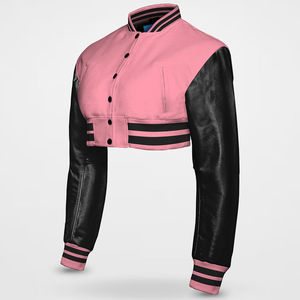Chaquetas Varsity Personalizadas para Mujer, Chaquetas Deportivas Varsity para Mujer, Chaquetas Varsity Cortas y Elegantes para Mujer, MOQ Bajo, Servicio OEM - Product Image 6