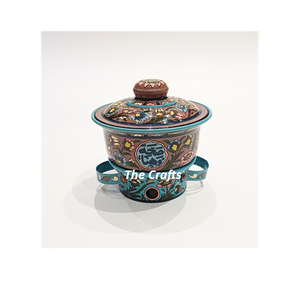 ถาดอุ่นอาหารสแตนเลสแบบอิสลาม ดีไซน์สวยงาม พร้อมลวดลายมีนา สไตล์คลาสสิก คุณภาพสูง สำหรับใช้ในร้านอาหารและบุฟเฟ่ต์ - Product Image 1